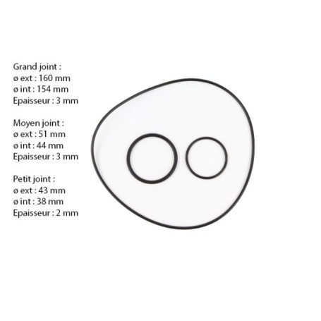 R0016 - Kit d'étanchéité (joint de corps + joint de diffuseur + joint corps/préfiltre)
