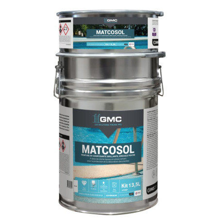 PEINTURE PISCINE MATCOSOL  13.5L-Résine epoxy bi- Composant grande résistance au chlore- GMC